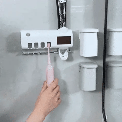 Esterilización UV con Dispensador de Crema Dental y Porta Cepillos